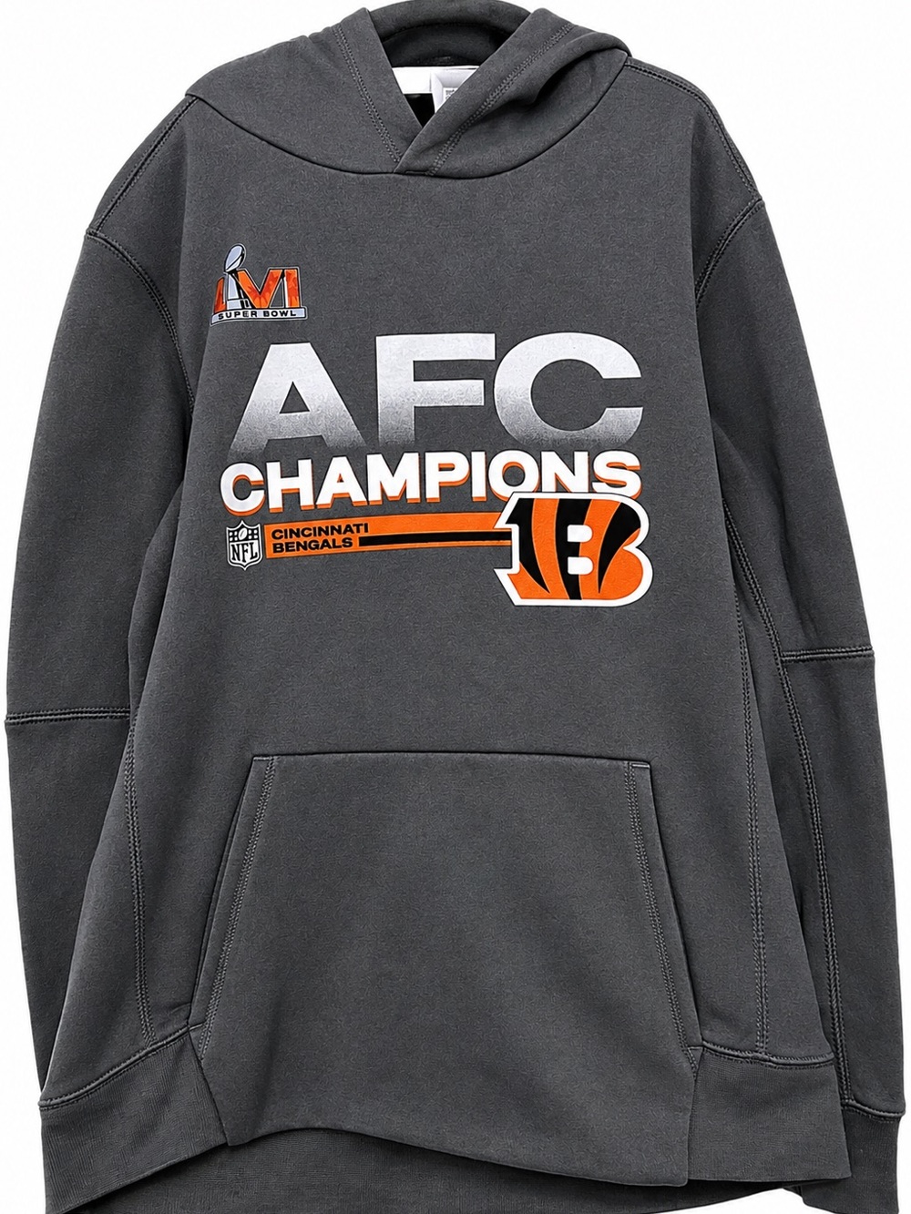 Nike Kids Dark Gray AFC Champions Hoodie with Orange & White Accents